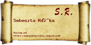Sebeszta Réka névjegykártya